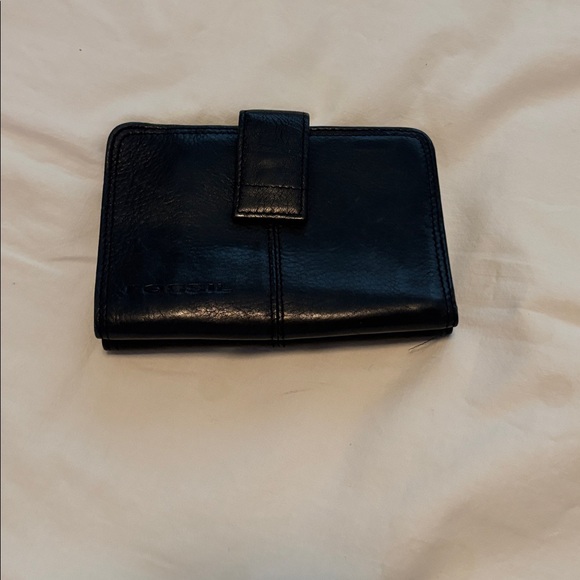 Fossil Midnight Black Leather Wallet GUC - Picture 1 of 2